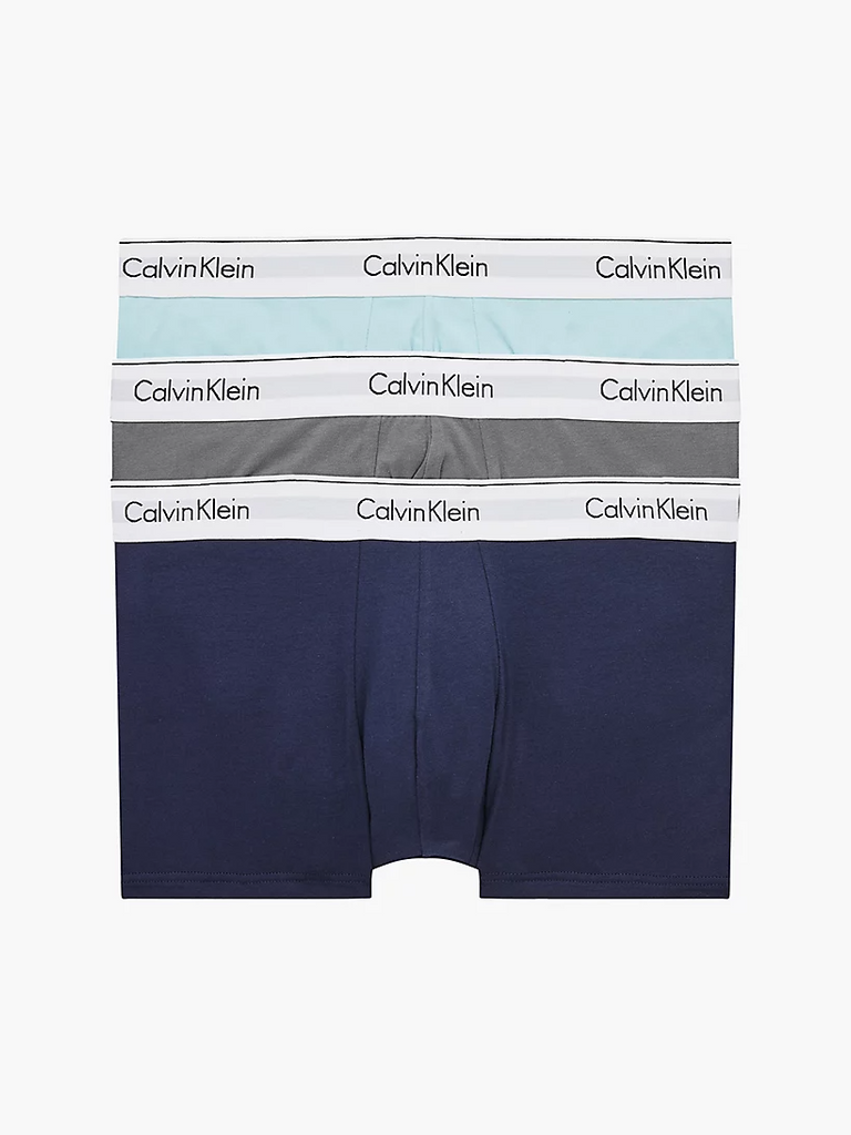 Calvin Klein 3 Pack Trunks Grey/blue/cobalt-underwear-Heroes