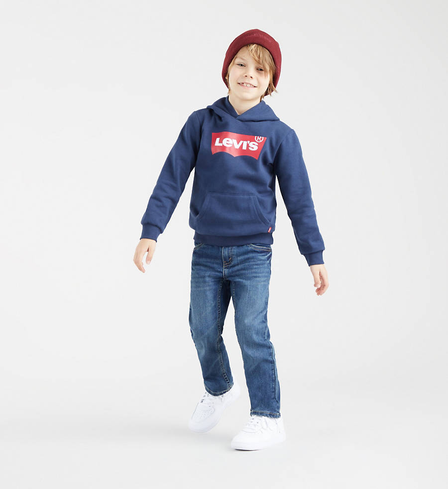 Levi Kids Batwing Screenprint Hoodie Navy-sweatshirts-Heroes