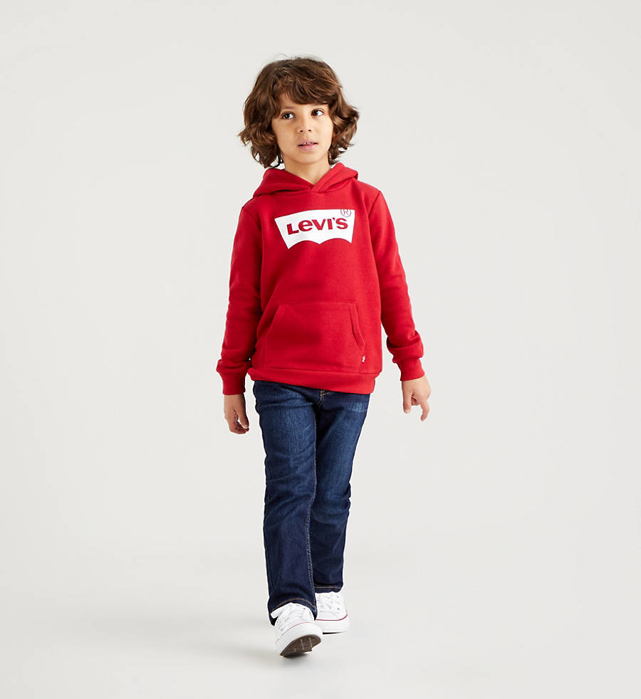 Levi Kids Batwing Screenprint Hoodie Red-sweatshirts-Heroes