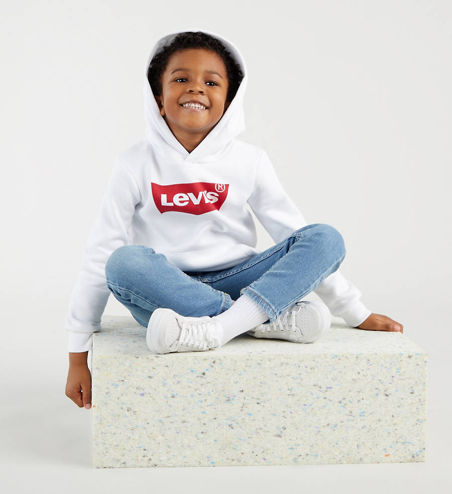 Levi Kids Batwing Screenprint Hoodie White-sweatshirts-Heroes