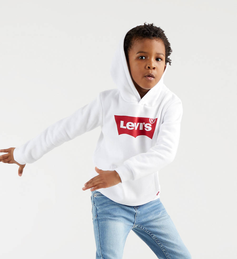 Levi Kids Batwing Screenprint Hoodie White-sweatshirts-Heroes