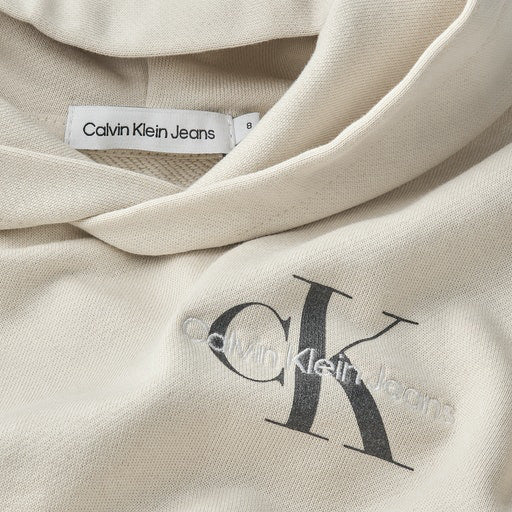 Calvin Klein Kids Monogram Hoodie Eggshell-sweat-Heroes