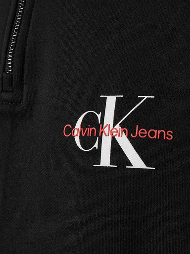 Calvin Klein Jeans 1/4 Zip Sweatshirt Black-sweat-Heroes