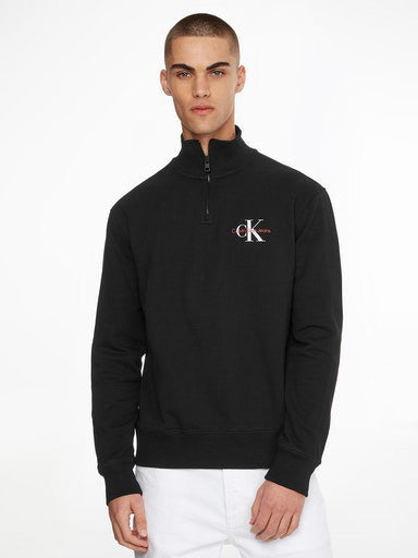 Calvin Klein Jeans 1/4 Zip Sweatshirt Black-sweat-Heroes