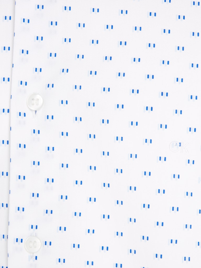 Printed Cotton Single-Cuff Shirt in Blue-shirt-Heroes