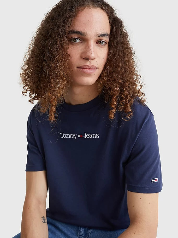 Tommy Jeans Logo Embroidery Classic Fit T-Shirt Twilight Navy-t-shirt-Heroes