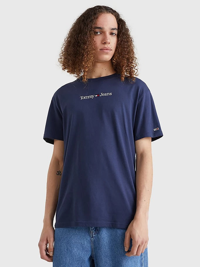 Tommy Jeans Logo Embroidery Classic Fit T-Shirt Twilight Navy-t-shirt-Heroes