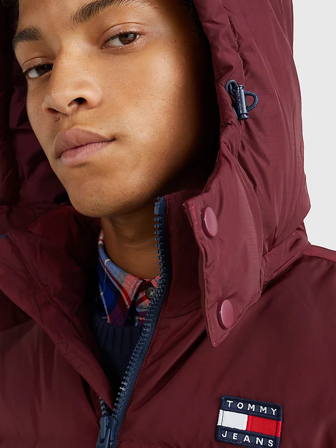 Tommy Hilfiger Alaska Casual Fit Hooded Puffer Jacket Deep Rouge-jacket-Heroes