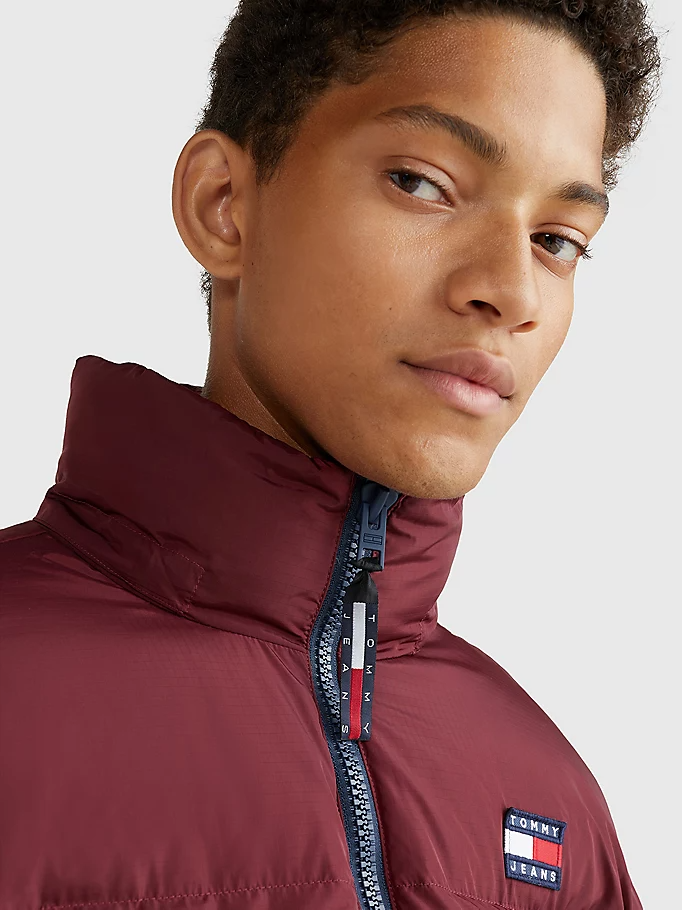 Tommy Hilfiger Alaska Casual Fit Hooded Puffer Jacket Deep Rouge-jacket-Heroes