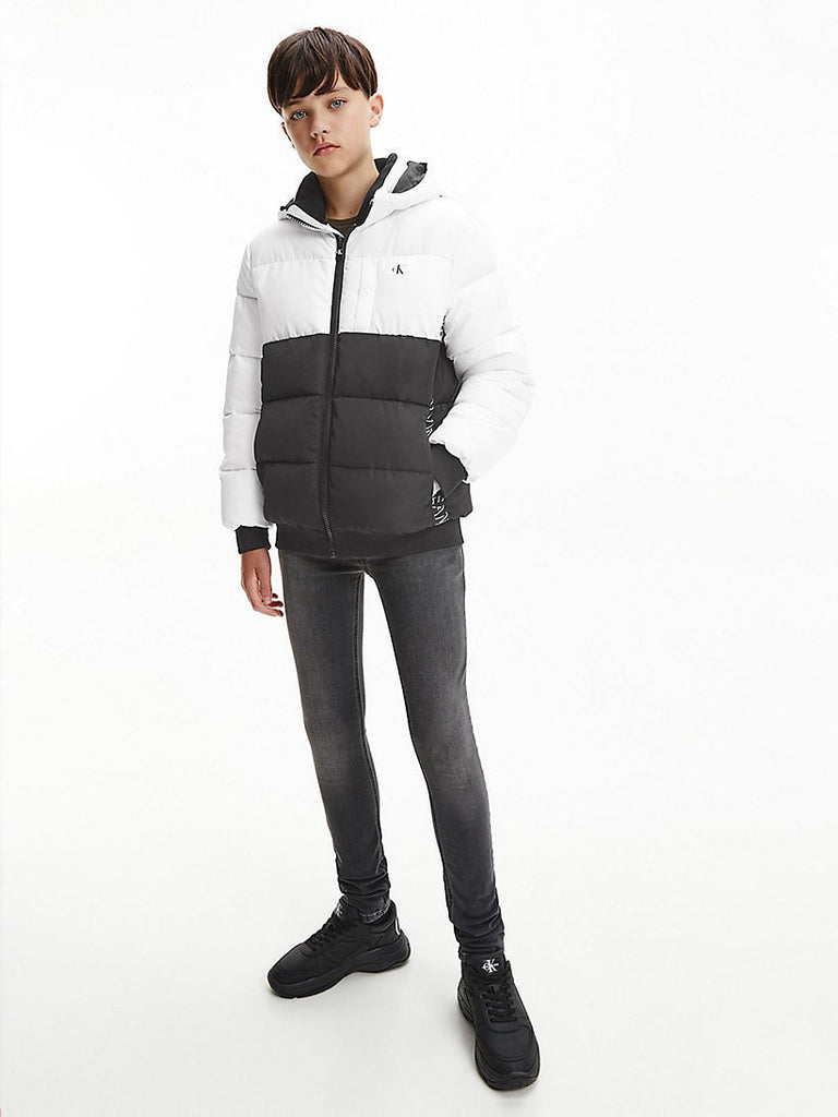 Calvin Klein Teen's Block Puffer Jacket White-Heroes