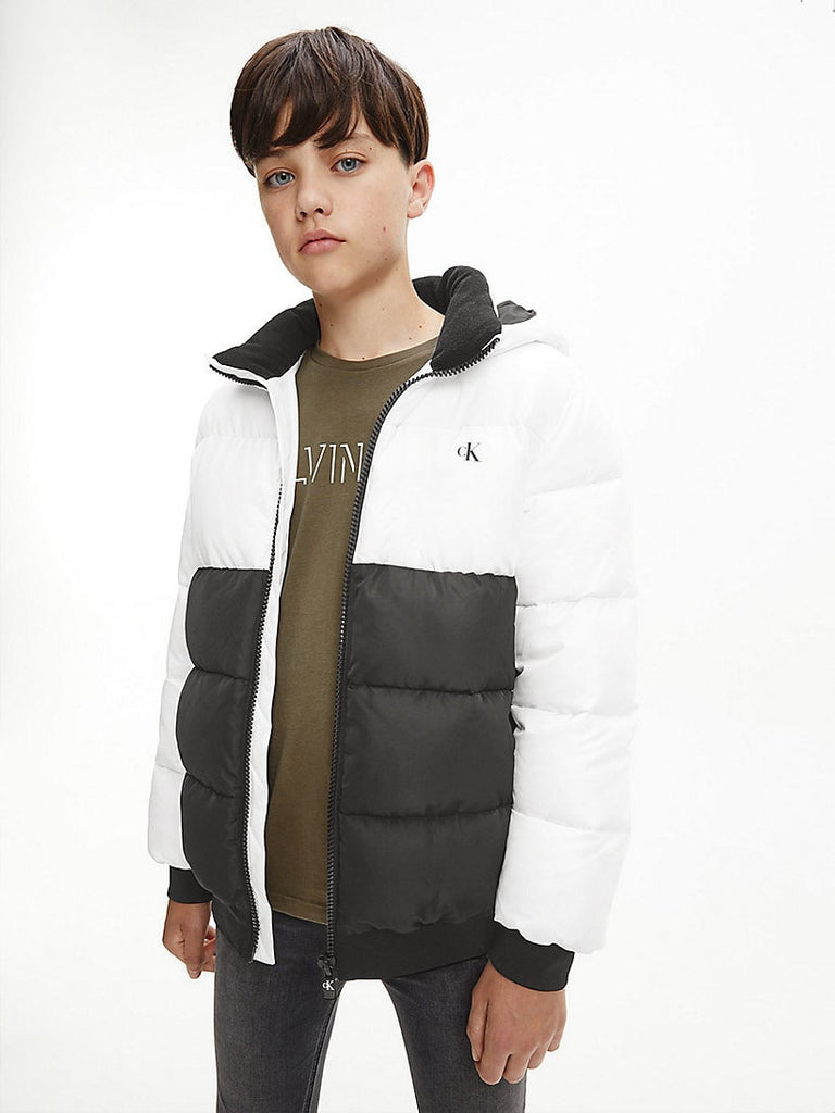 Calvin Klein Teen's Block Puffer Jacket White-Heroes
