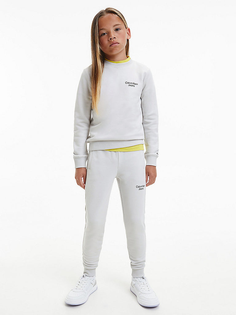 Calvin Klein Jeans Unisex Organic Cotton Terry Sweatshirt Stone Grey-sweat-Heroes