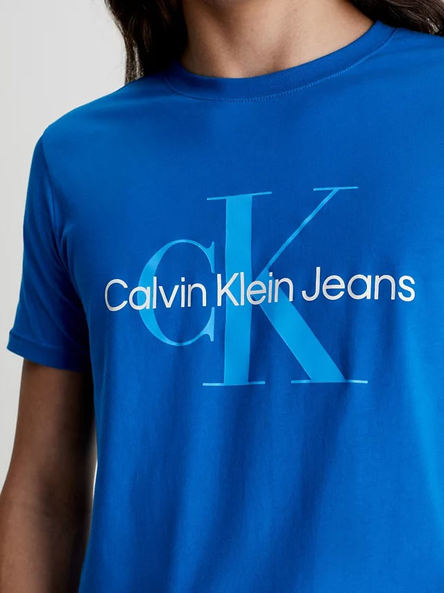 Calvin Klein Jeans Slim Monogram T-Shirt Tarps Blue-t-shirt-Heroes