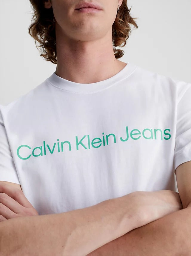 Calvin Klein Jeans Slim Logo T-Shirt Bright White-t-shirt-Heroes