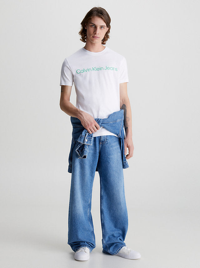 Calvin Klein Jeans Slim Logo T-Shirt Bright White-t-shirt-Heroes