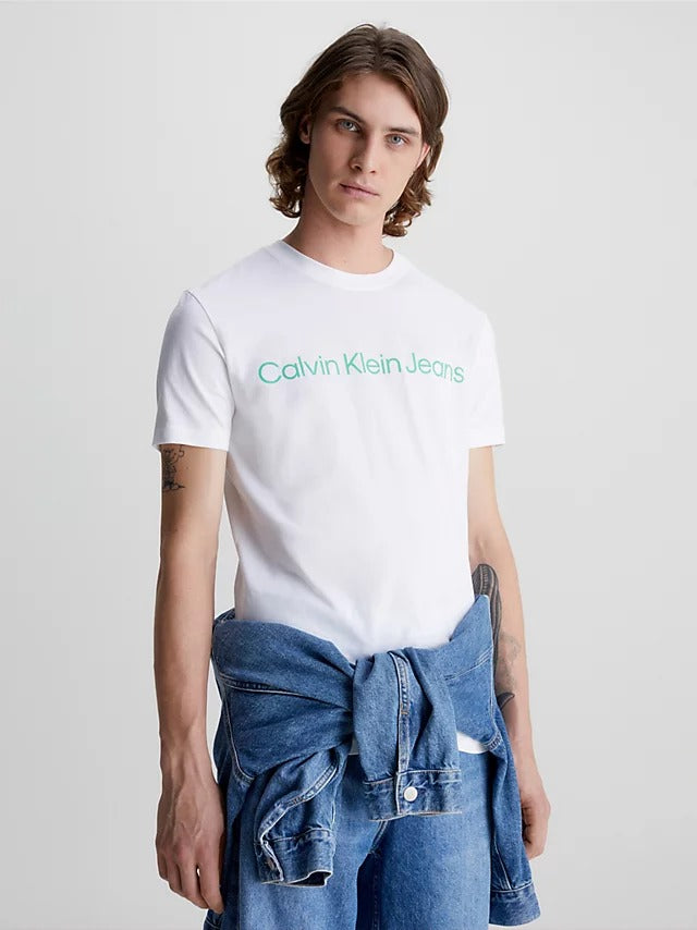 Calvin Klein Jeans Slim Logo T-Shirt Bright White-t-shirt-Heroes