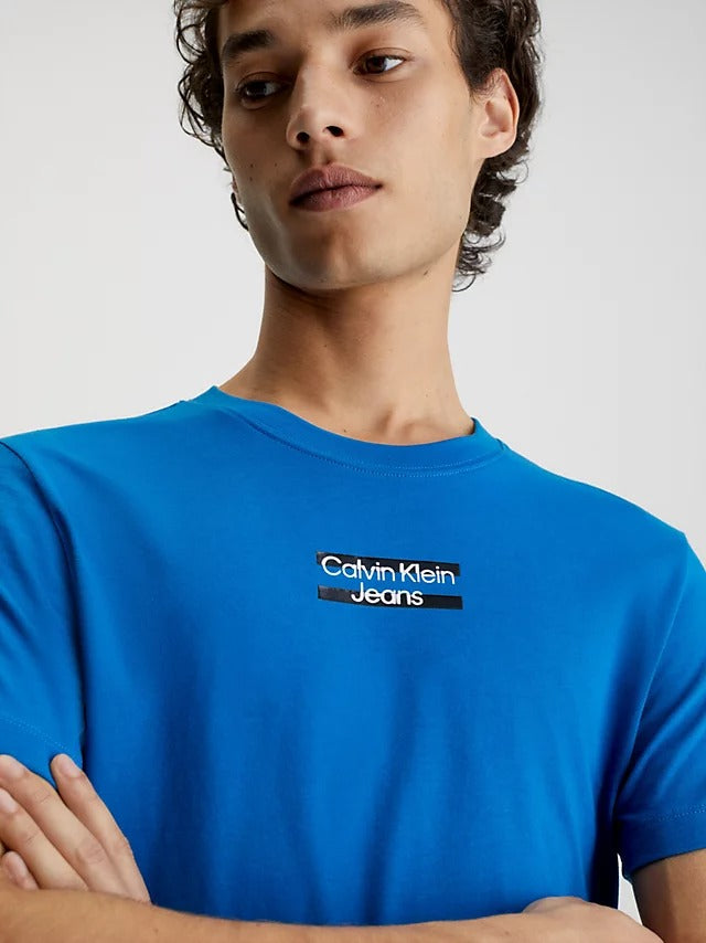 Calvin Klein Jeans Slim Logo T-Shirt Tarps Blue-t-shirt-Heroes