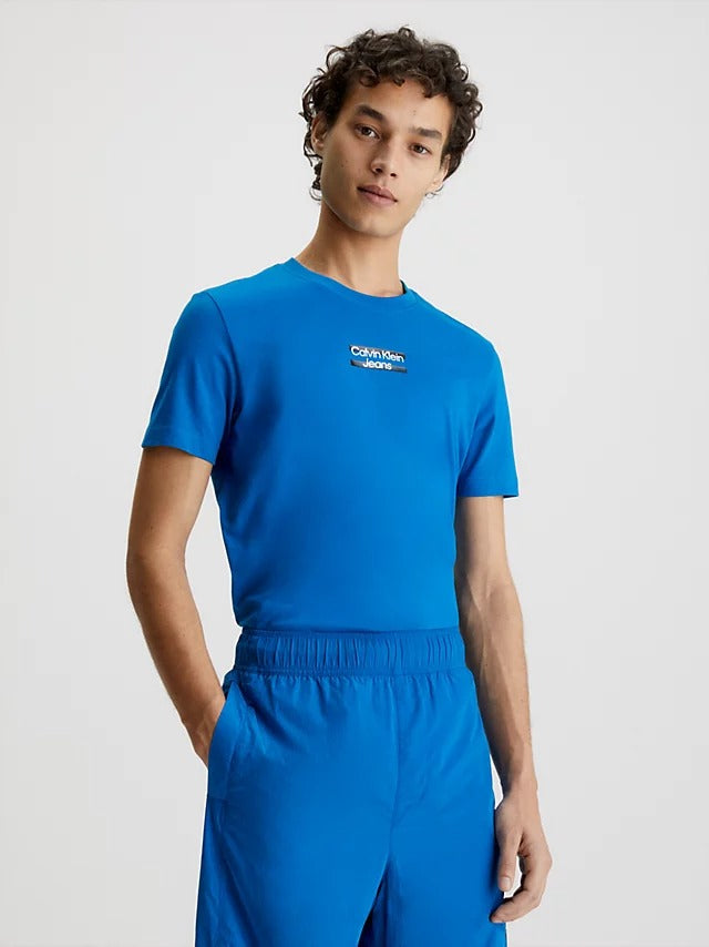 Calvin Klein Jeans Slim Logo T-Shirt Tarps Blue-t-shirt-Heroes