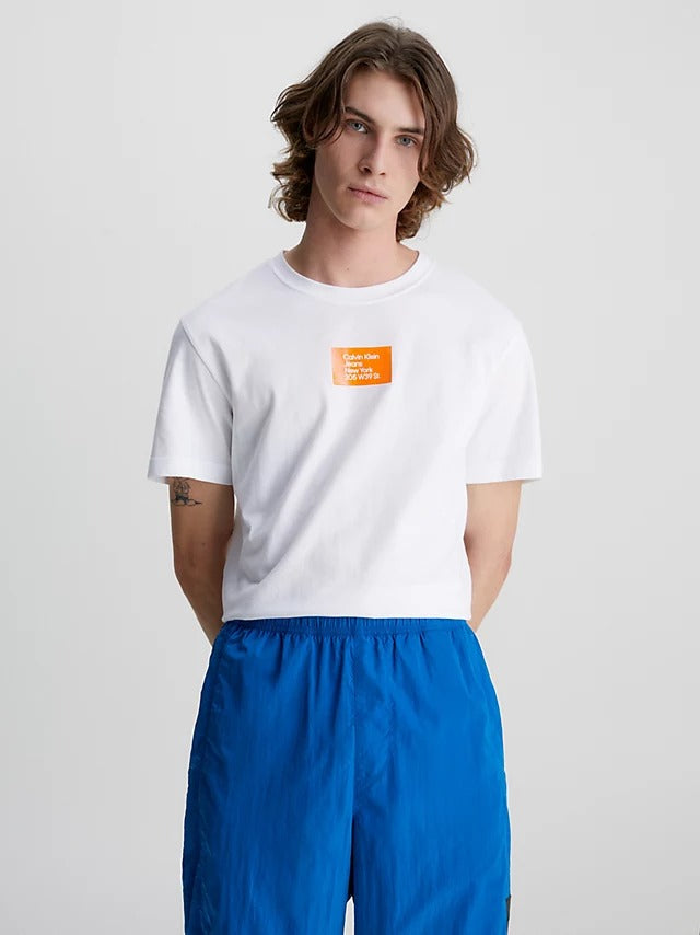 Calvin Klein Jeans Badge T-Shirt Bright White-t-shirt-Heroes