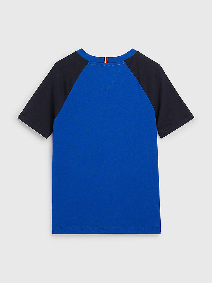 Tommy Hilfiger Essential Colour-Blocked Organic Cotton T-Shirt Cobalt-t-shirt-Heroes