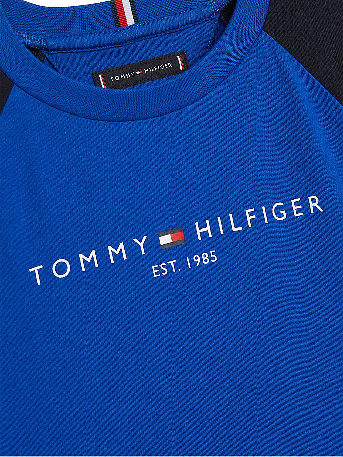 Tommy Hilfiger Essential Colour-Blocked Organic Cotton T-Shirt Cobalt-t-shirt-Heroes