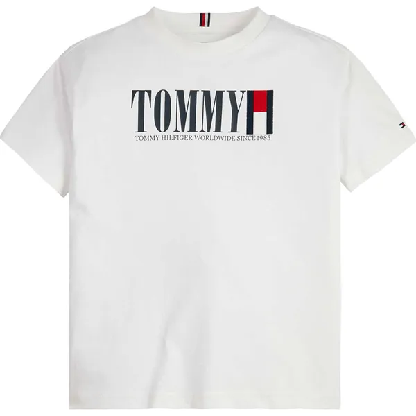 Tommy Hilfiger Graphic Logo T-Shirt White-t-shirt-Heroes