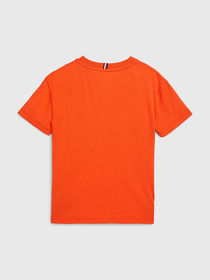 Tommy Hilfiger Organic Cotton Graphic Logo T-Shirt Acid Orange-t-shirt-Heroes