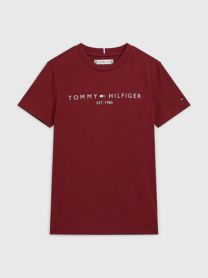 Tommy Hilfiger Dual Gender Essential Logo T-Shirt Rouge-t-shirt-Heroes