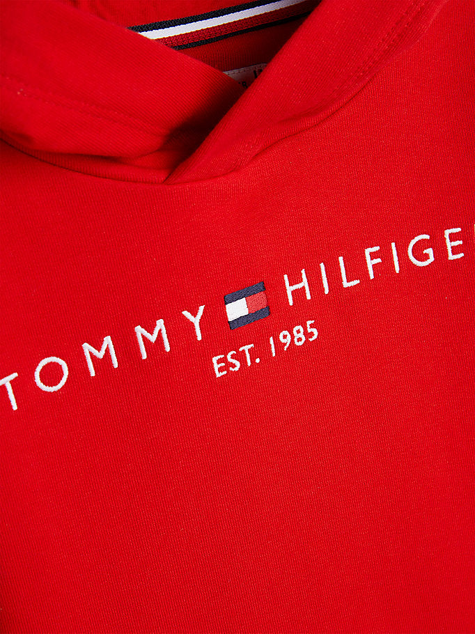 Tommy Hilfiger Essential Dual Gender Terry Hoody Deep Crimson-sweat-Heroes