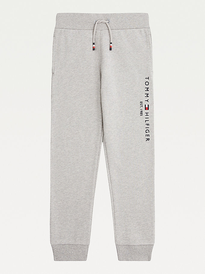 Tommy Hilfiger Essential Organic Cotton Logo Joggers Lt Grey Heather-Heroes