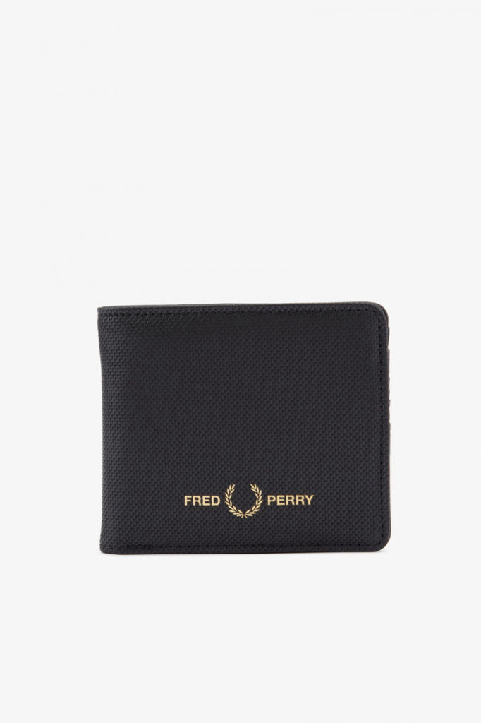 Fred Perry Pique Textured Wallet Black-wallet-Heroes