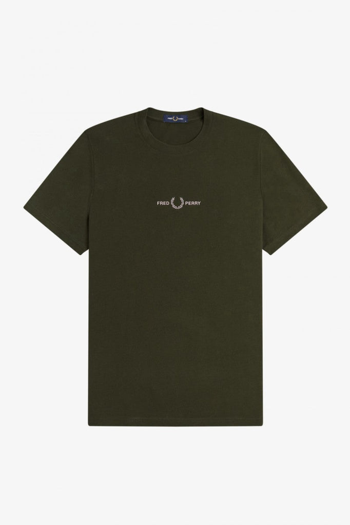 Fred Perry Embroidred T-Shirt Green-Heroes