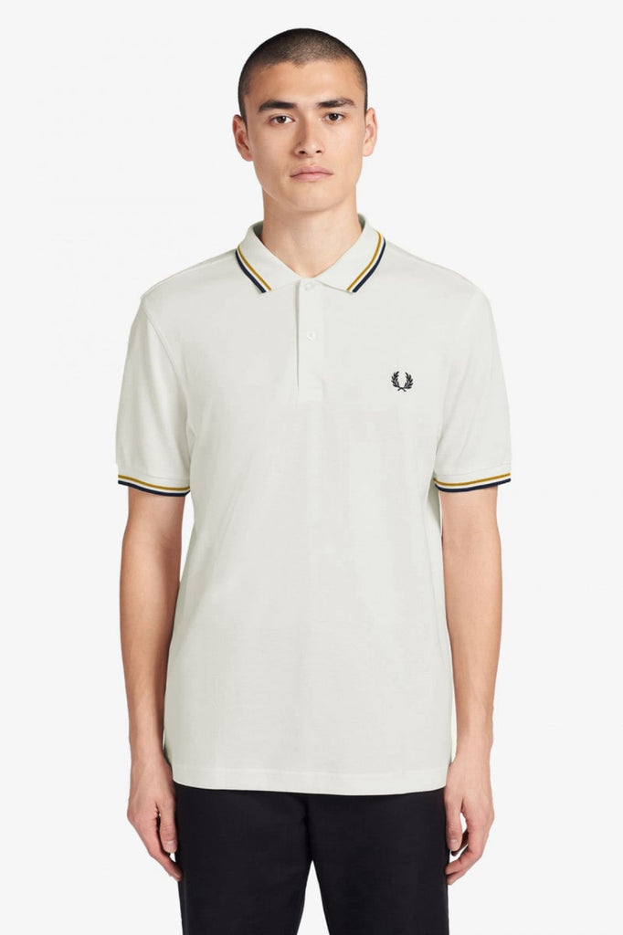Fred Perry Twin Tipped Polo White-Heroes