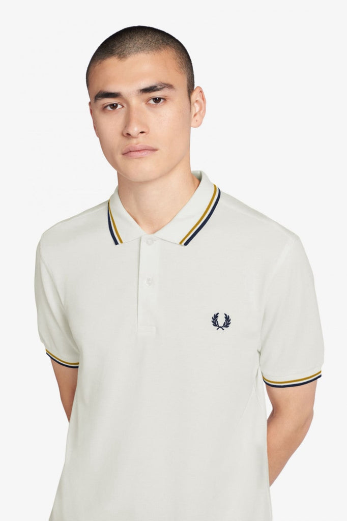 Fred Perry Twin Tipped Polo White-Heroes