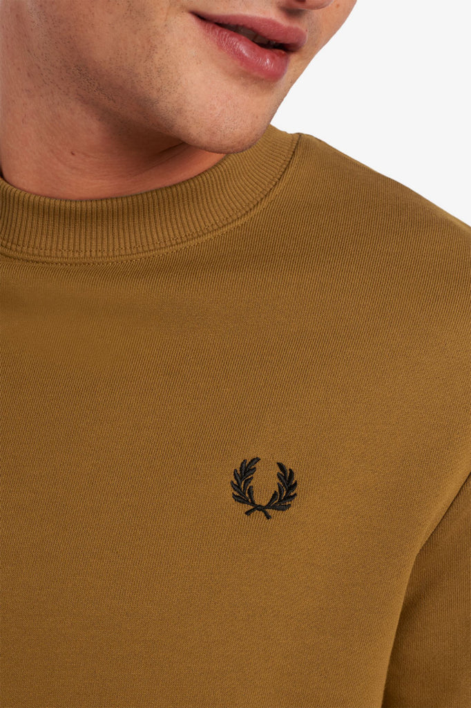 Fred Perry Crew Neck Sweatshirt Caramel-sweat-Heroes