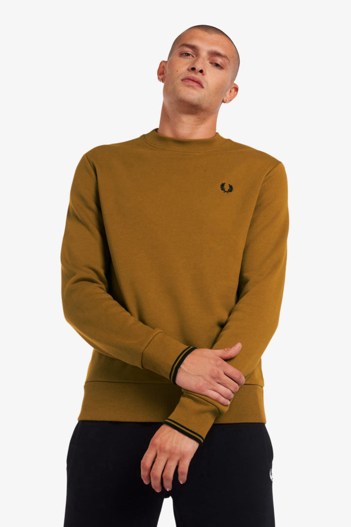 Fred Perry Crew Neck Sweatshirt Caramel-sweat-Heroes