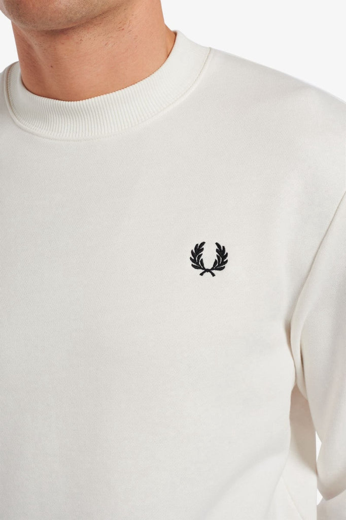 Fred Perry Crew Neck Sweatshirt White-sweat-Heroes