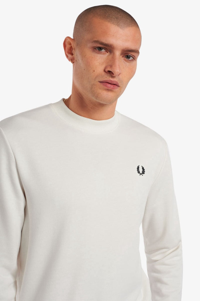 Fred Perry Crew Neck Sweatshirt White-sweat-Heroes