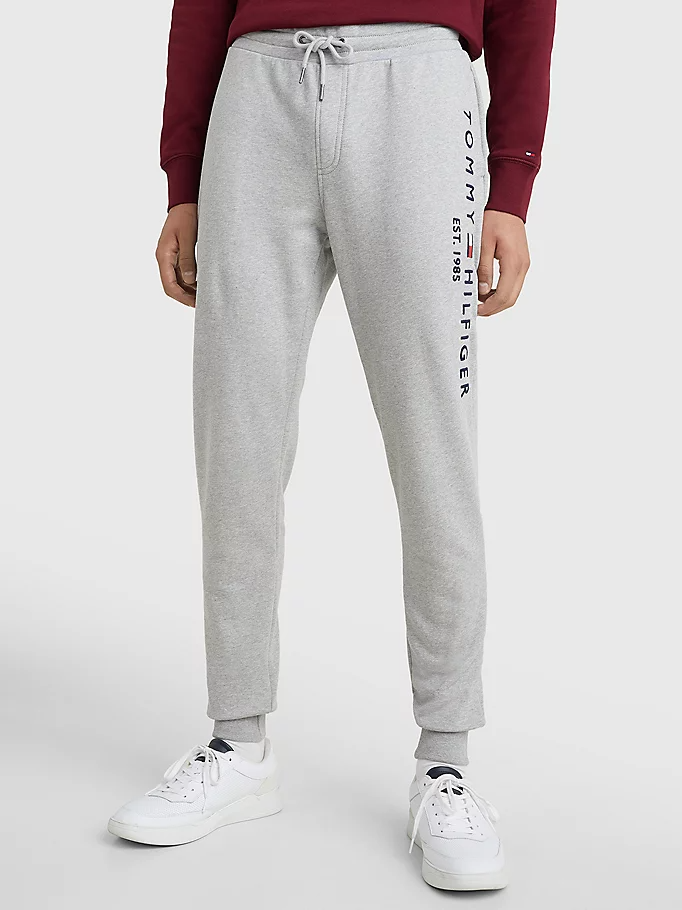 Tommy Hilfiger Logo Drawstring Joggers Light Grey Heather-jogger-Heroes