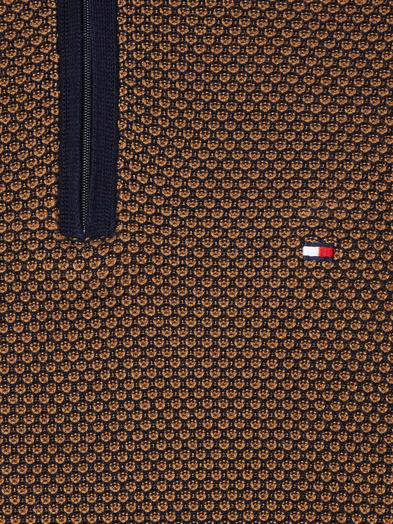 Tommy Hilfiger Two Tone Half Zip Mock Desert sky / desert khaki-knit-Heroes