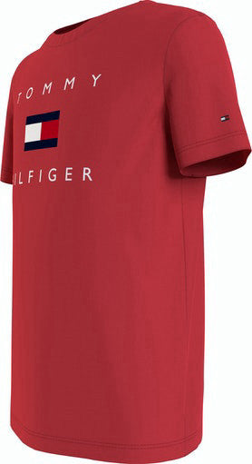 Tommy Hilfiger Kids Logo Tee Red-t-shirt-Heroes