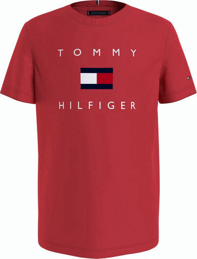 Tommy Hilfiger Kids Logo Tee Red-t-shirt-Heroes