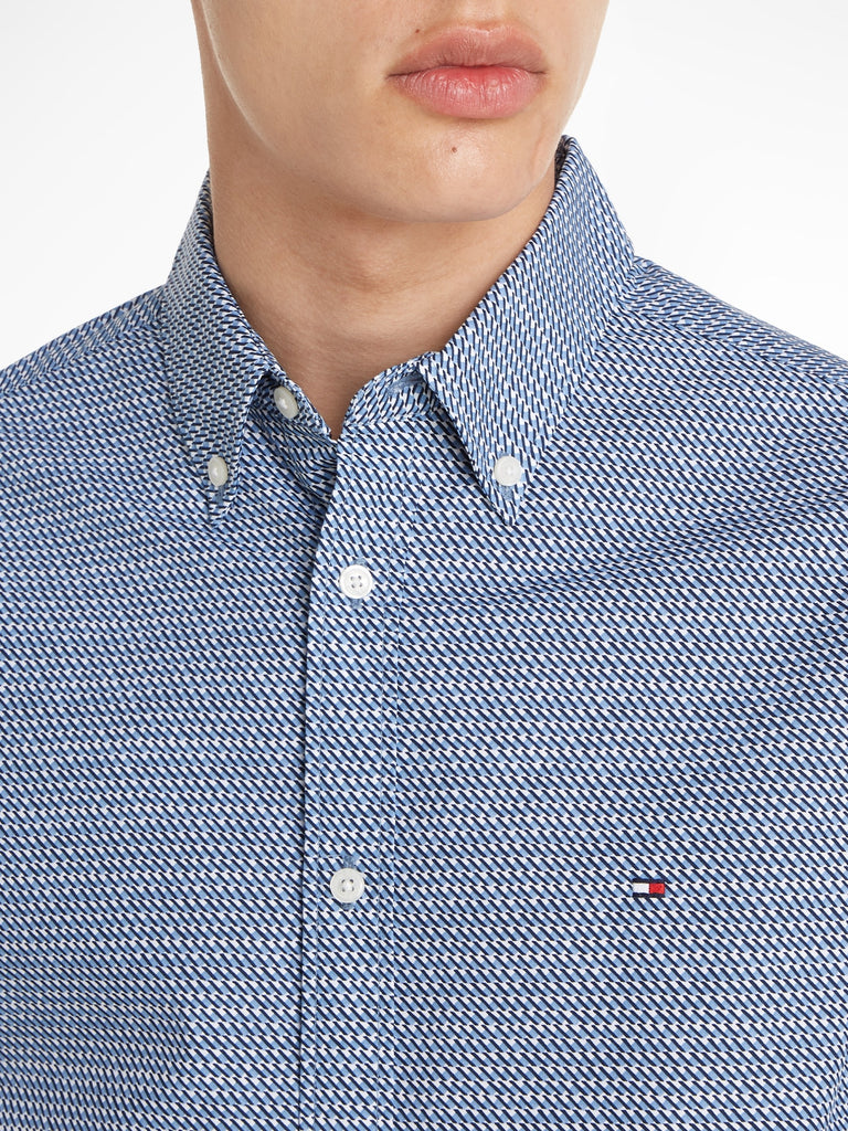 Tommy Hilfiger Small Retro Print Sf Shirt Cloudy Blue / Yale Nave-shirt-Heroes