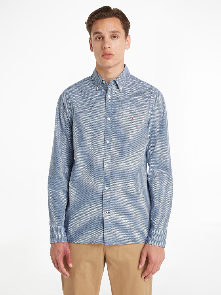 Tommy Hilfiger Small Retro Print Sf Shirt Cloudy Blue / Yale Nave-shirt-Heroes