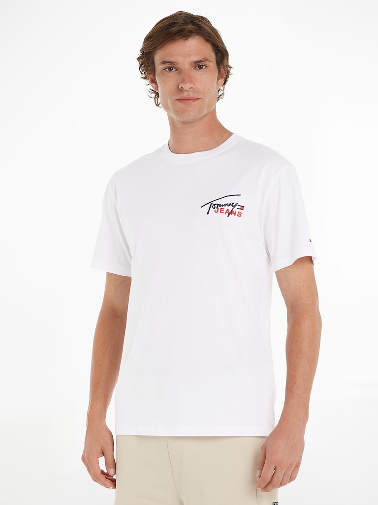 Graphic Signature Tee in White-t shirts-Heroes