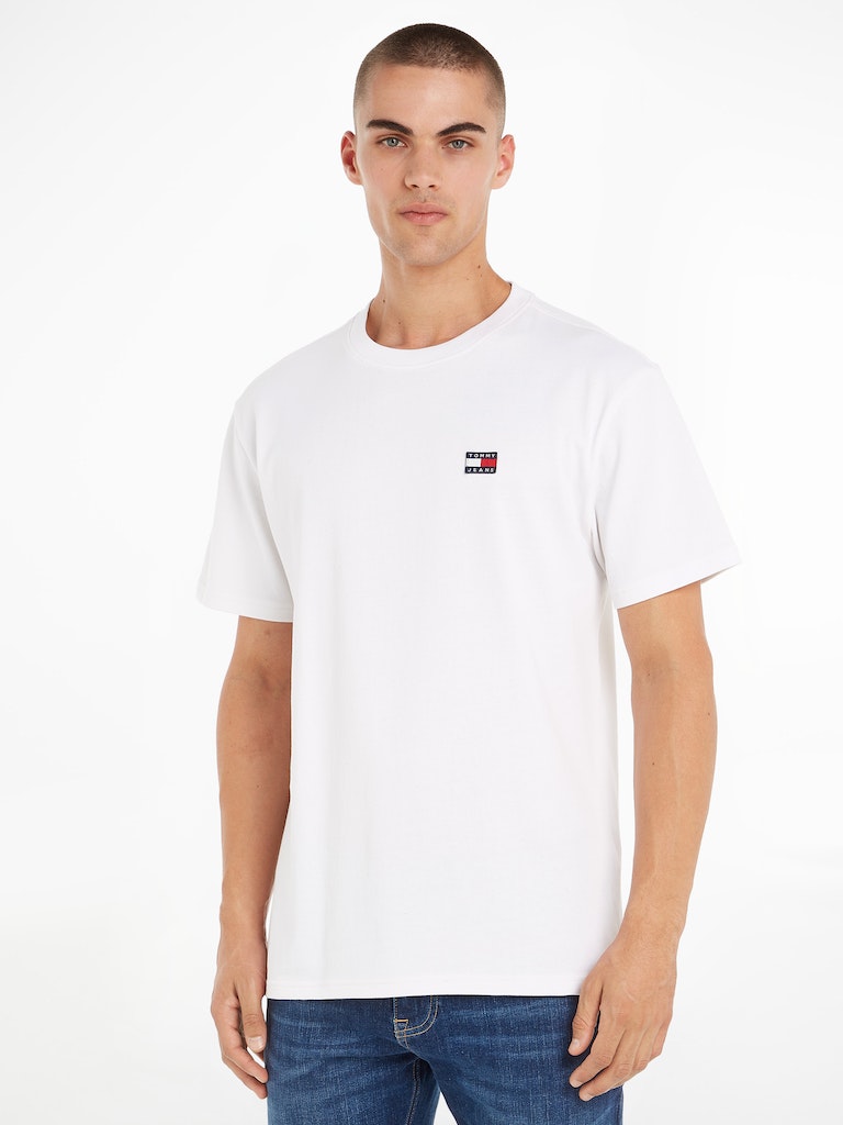 Classic Fit T-Shirt with Badge in White-t shirts-Heroes
