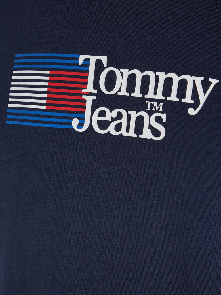 Tommy Jeans Classic Rwb Chest Logo Tee Twilight Navy-t-shirt-Heroes