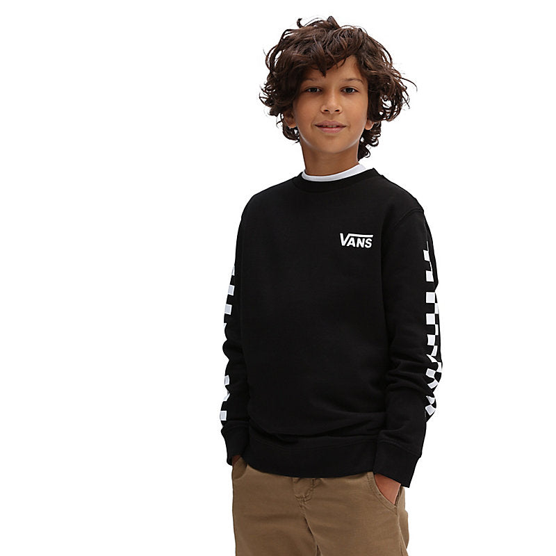 Vans Boys Exposition Check Crew Pullover Black-sweat-Heroes