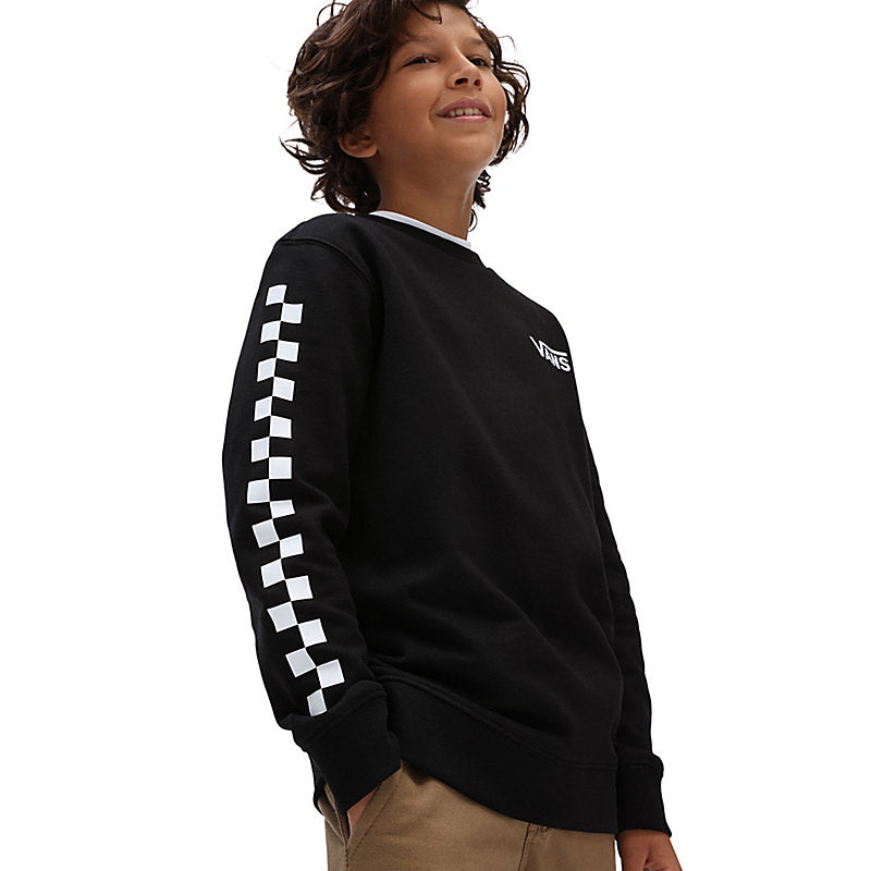 Vans Boys Exposition Check Crew Pullover Black-sweat-Heroes