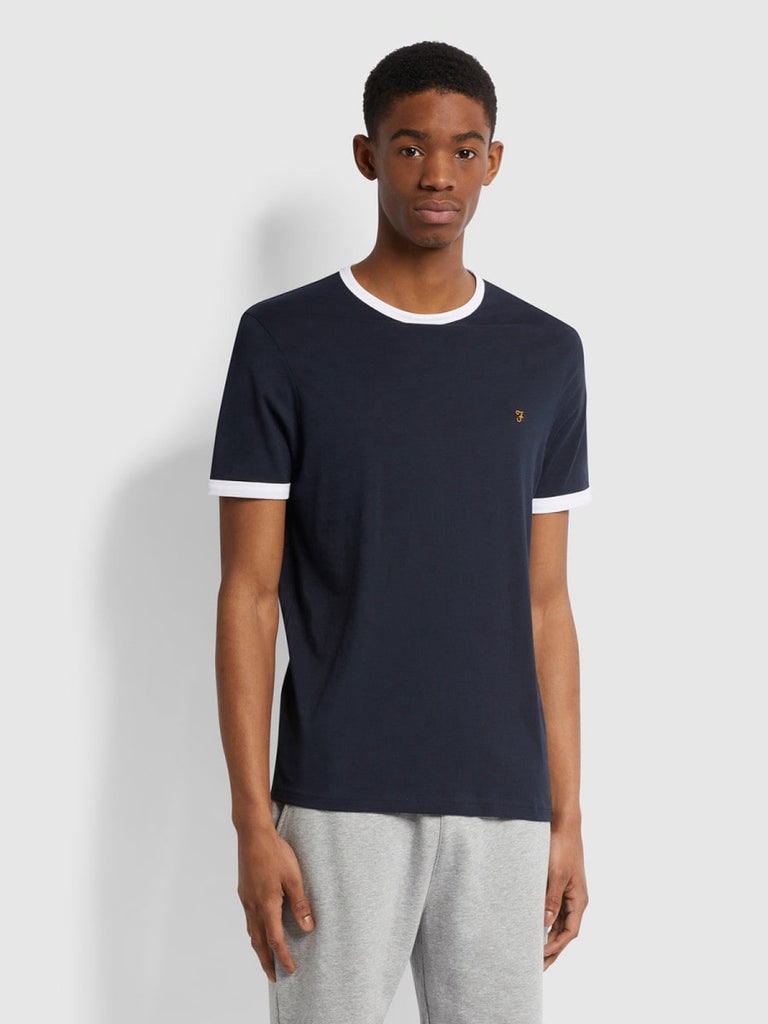 Farah Groves Organic Cotton Ringer Tee Navy-Heroes